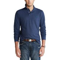 Polo manches longues slim fit Gris - Bleu Foncé Polo Ralph Lauren