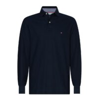 Polo manches longues slim maille piquée Bleu Marine Tommy Hilfiger