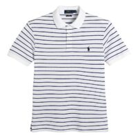 Polo slim en maille piquée à rayures Bleu Marine/Blanc Polo Ralph Lauren