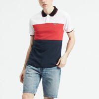 Polo slim maille piquée Sportswear Blanc / Bleu Marine - Bleu Marine/Rouge/Blanc Levi's