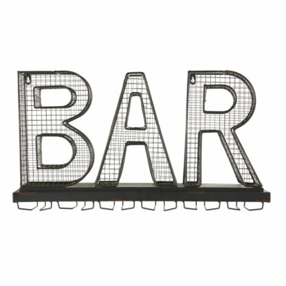 Porte-verres mot bar en métal noir effet rouillé Maisons du Monde