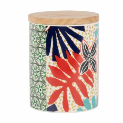 Pot en faïence à motifs multicolores et bambou H14 Maisons du Monde