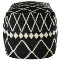 Pouf en coton motifs noirs et blancs 45x45x45cm LAGIA Maisons du Monde