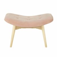 Pouf repose-pieds style scandinave en velours rose clair Iceberg Maisons du Monde