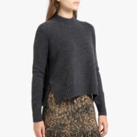 Pull cachemire col montant en fine maille LEONIE Gris Anthracite LA BRAND BOUTIQUE COLLECTION