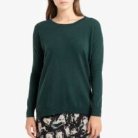 Pull cachemire col rond en fine maille CHARLOTTE Vert LA BRAND BOUTIQUE COLLECTION