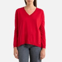 Pull col V en fine maille ARIELLE Rouge Des Petits Hauts