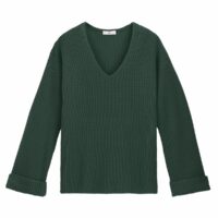 Pull col V en grosse maille Taupe;Vert Foncé LA REDOUTE COLLECTIONS