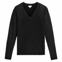 Pull col V fine maille brillante Gris Anthracite LA REDOUTE COLLECTIONS