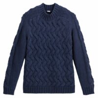 Pull col montant en grosse maille fantaisie Bleu Marine LA REDOUTE COLLECTIONS