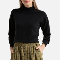 Pull col montant en laine et cachemire Noir;Ivoire LA REDOUTE COLLECTIONS