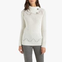 Pull col montant en maille poilue Ecru Anne weyburn