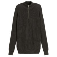 Pull col montant zippé pur coton