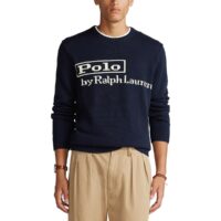 Pull col ron en coton Polo Ralph Lauren Bleu Marine Polo Ralph Lauren