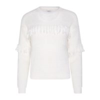 Pull col rond à franges Dina Ecru Pepe Jeans