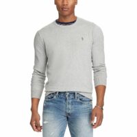 Pull col rond en coton pima Gris Chiné Polo Ralph Lauren