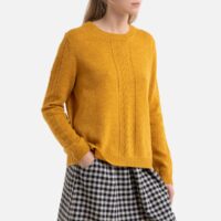 Pull col rond en fine maille Ble;Bleu;Jaune Harris wilson