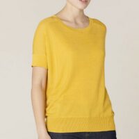 Pull col rond en fine maille FLAURINE Jaune;Ambre Harris wilson