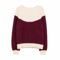 Pull col rond en fine maille NIGELLE Aubergine/Écru FRNCH