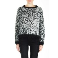 Pull col rond en fine maille Noir/Blanc LIU JO