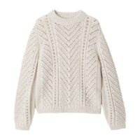 Pull col rond en grosse maille Beige Naturel LA REDOUTE COLLECTIONS