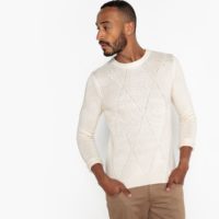 Pull col rond en grosse maille Ecru Chiné LA REDOUTE COLLECTIONS