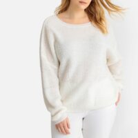 Pull col rond en grosse maille Ivoire CASTALUNA