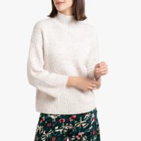 Pull col rond en grosse maille PYRA Blanc Cassé Suncoo