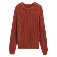 Pull col rond en grosse maille côtelée Orange Brique LA REDOUTE COLLECTIONS