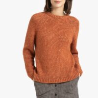 Pull col rond en maille chiné irisée BLANCA Roux Des Petits Hauts