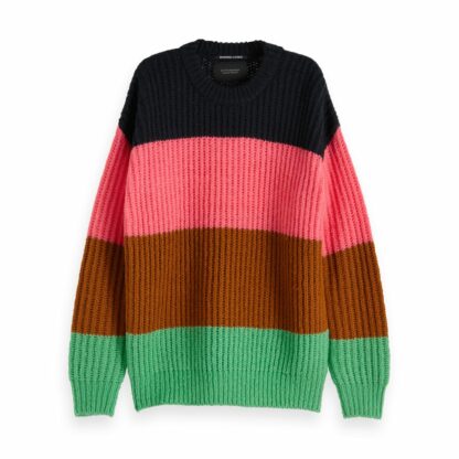 Pull col rond en maille tricot de laine mélangée Rayures Multicolore SCOTCH AND SODA