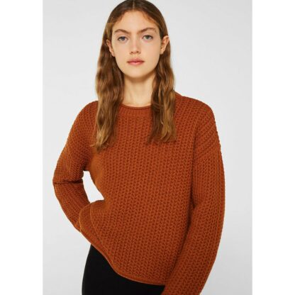 Pull col rond grosse maille ajourée Cannelle Esprit