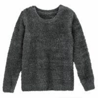 Pull col rond maille brillante Gris Foncé LA REDOUTE COLLECTIONS