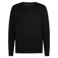 Pull col rond nid d'abeille Noir Tommy Hilfiger