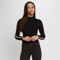 Pull col roulé Noir;Gris Moyen Morgan