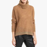 Pull col roulé en maille tricot Camel LIU JO