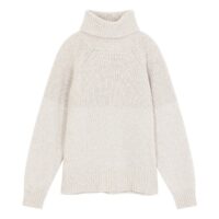 Pull col roulé en maille tricot PLAIN Kaki;Beige LEON & HARPER