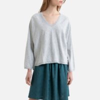 Pull col v en fine maille irisée FLORESTINE Gris Harris wilson