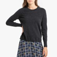 Pull en cachemire col rond en fine maille ROSE Gris Anthracite LA BRAND BOUTIQUE COLLECTION