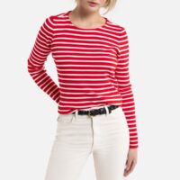 Pull en fine maille rayé Rouge/Blanc;Marine/Blanc Vero Moda