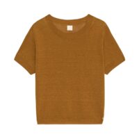 Pull en lin col rond en fine maille BORIS Ocre;Rouille Des Petits Hauts