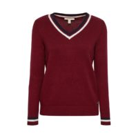 Pull fine maille col V Bordeaux Esprit