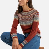 Pull jacquard col rond