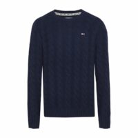 Pull maille torsadée Essential Cable Bleu Marine Tommy Jeans