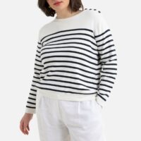 Pull marinière rayé coton bio Rayé Ivoire/Marine LA REDOUTE COLLECTIONS PLUS