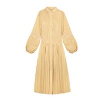 Robe boutonnée à manches ballon ALEXANDRA Beige MES DEMOISELLES