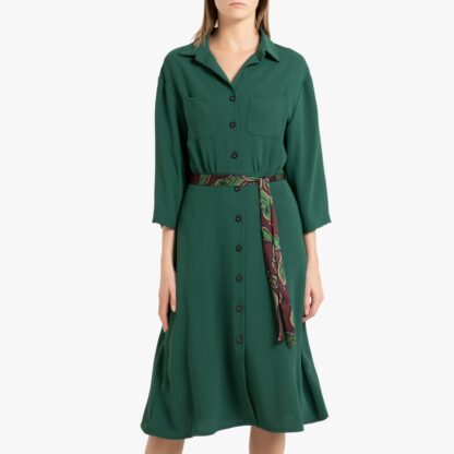 Robe-chemise boutonnée LOUISETTE Vert TOUPY
