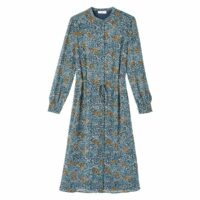 Robe-chemise droite manches longues imprimé fleurs Imprimé Fleurs Fond Bleu LA REDOUTE COLLECTIONS PLUS