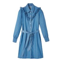 Robe-chemise en denim courte