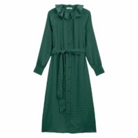 Robe chemise mi-longue manches longues jacquard Rouge;Vert Foncé LA REDOUTE COLLECTIONS